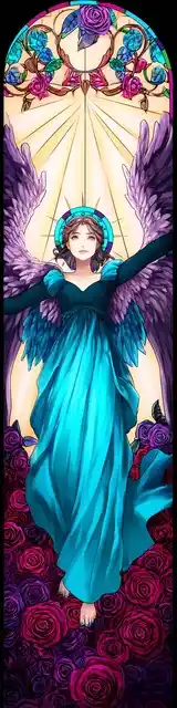 Free angel bookmark featuring an angel in heaven light